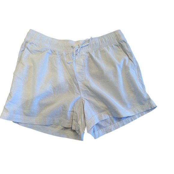 Gap Womens White Linen-Blend Shorts With Elastic Waistband & Back Pockets Large - Picture 7 of 8